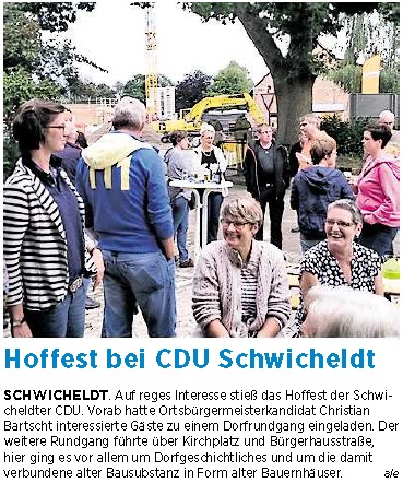 Im Hintergrund die Baustelle des neuen Netto-Marktes, fr den sich auch Christian Bartscht besonders engagiert hat.